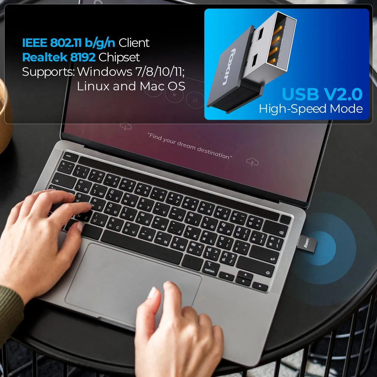 Foxin USB WiFi Adapter 300Mbps (FWD 300) view 3